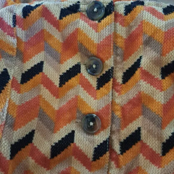 Urban Outfitters Women's Fall Chevron Stripe Corduroy Bib Overalls Sz Large-Flaw - Picture 16 of 16